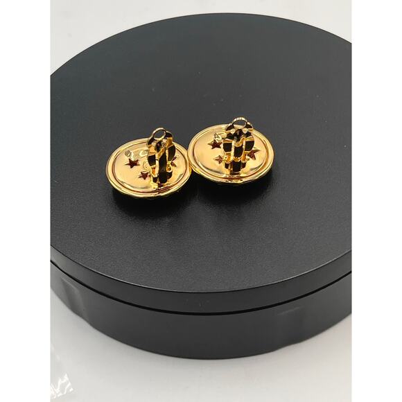 SWAROVSKI Swan Celestial Moon Stars Saturn Pave Crystal Blue Enamel Clip Earring - Picture 6 of 8